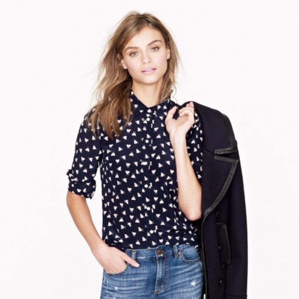 J.Crew French Hens light weight button down blouse